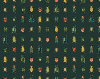 Beetles & Bugs in Khaki- Rifle Paper Co | Cotton and Steel Basics | Sold by 1/2 Yard- 30% OFF EVERYTHING- 1 Yard Minimum