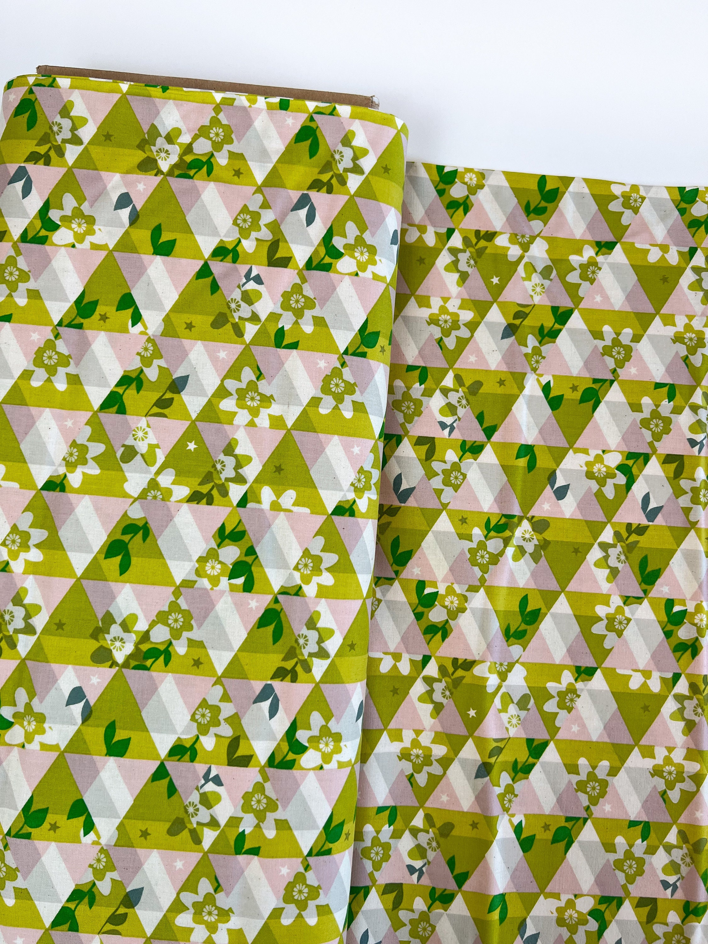 Flutter Kaleidoscope Pink Unbleached Fabric Half Yard From Etsy