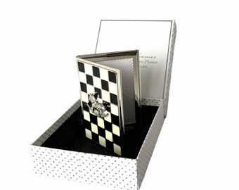 MacKenzie-Childs Courtly Check Keepsake Folding 2 Photo Frame Brand New Box