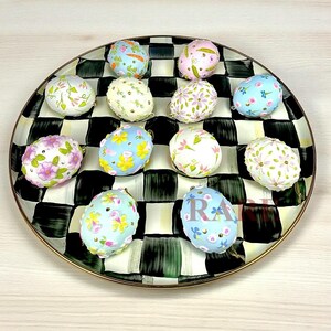 MacKenzie Childs ourtly Check 12" Enamel Egg Plate Brand New image 2