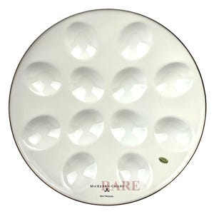 MacKenzie Childs ourtly Check 12" Enamel Egg Plate Brand New image 4