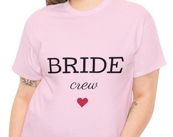 Camiseta Bride Crew: su equipo Bride hará una gran declaración con camisas a juego para el fin de semana de despedida de soltera, despedida de soltera o boda.