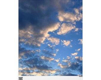 Blue Sky and Clouds Wrapping Paper