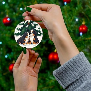 Bernese Mountain Dog Puppy Christmas Ornament, Adorable Bernese Mountain Dog Puppy Christmas Ornament