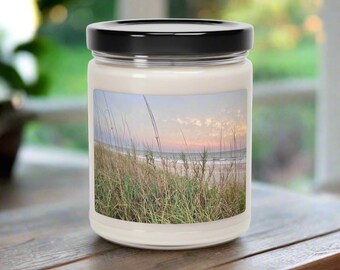 Jar Candle featuring Folly Field Beach, Hilton Head Island  at Sunset. Soy Candle, 9oz, Container Candle, Gifts for her,  aromatherapy
