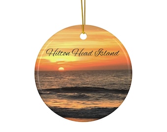 Christmas Ornament, Sunrise at Folly Field Beach on Hilton Head Island
