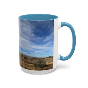 Coffee Mug with wide open Colorado Open Skies (15 oz)  -With Handle Accent Color and interior