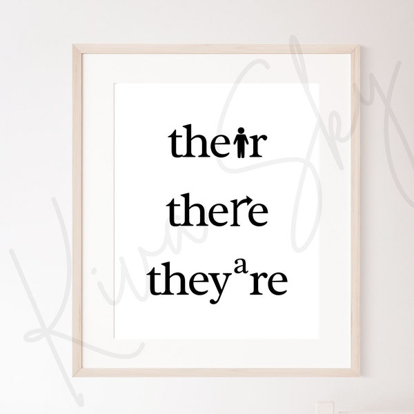 Theyre There Their Poster - Etsy