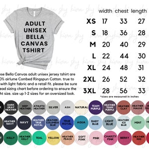 bella canvas mockup, 3001 mockup, bella canvas product info, 3001 color options, bc 3001, bella canvas size chart, mockup bundle