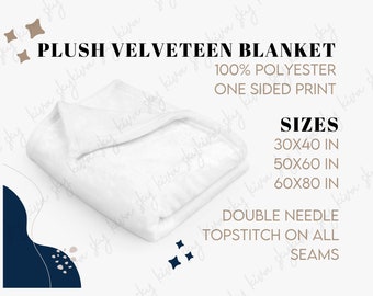 plush velveteen blanket mock up, blanket size chart, blanket mockup, minky blanket mock up, velveteen plush blanket, baby blanket mockup