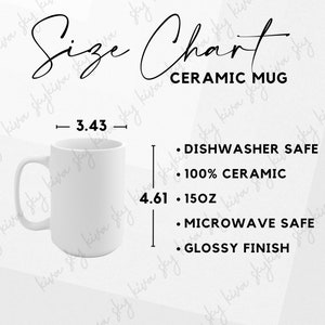 mug size chart, coffee mug size guide, coffee mug, 15 oz coffee mug, size chart, ceramic mug mockup, size guide, coffee cup mock up,