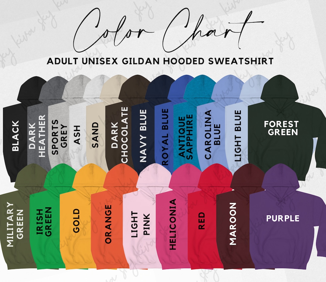 Gildan 18500 color chart sale