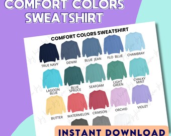 1566 mockup, pepper sweatshirt mock up, comfort colors sweatshirt 1566, color mockup, sweatshirt color chart, comfort colors 1566 flatlay