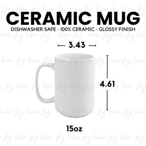 mug size chart, coffee mug size guide, 11 oz coffee mug, 15 oz coffee mug, size chart, ceramic mug mockup, size guide, coffee cup mock up,