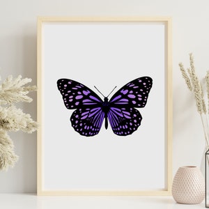 purple butterfly print, butterfly wall art, butterfly nursery art, purple wall art, butterfly girls room print, gift for butterfly lovers
