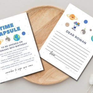 EDITABLE Time Capsule First Birthday, Space First Birthday, First Birthday Time Capsule ...