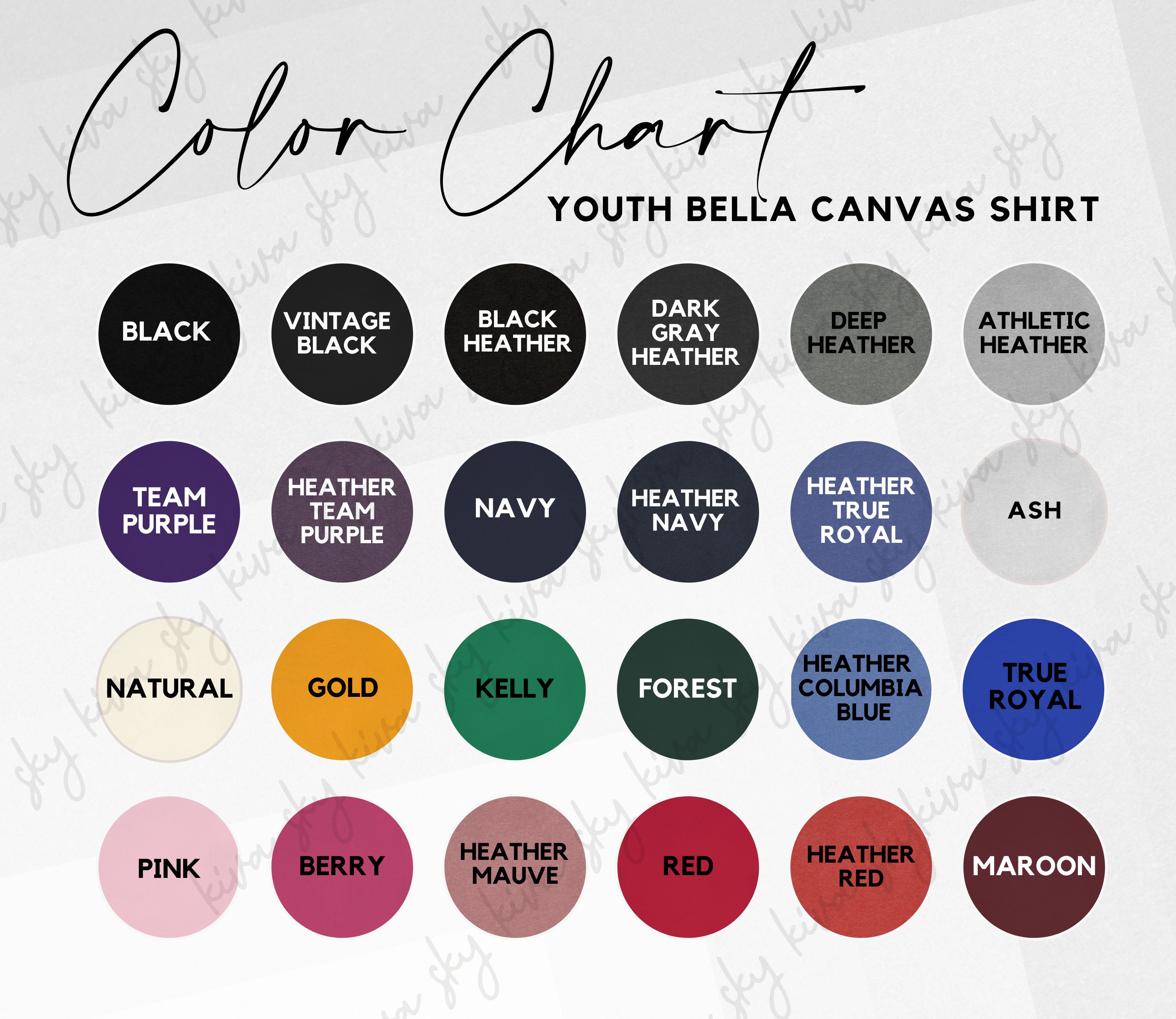 Bella Canvas 3001Y, color chart, BC kids color chart, kids tshirt mockup, 3001Y color chart, youth color guide, Bella Canvas kids mockup Bella Canvas 3001Y, color chart, BC kids color chart, kids tshirt mockup, 3001Y color chart, youth color guide, Bella Canvas kids mockup