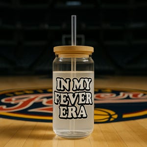 Indiana Fever Cold Cup with Straw | WNBA Iced Coffee Tumbler | Fever Basketball Fan Gift | Personalized Sporty Cup | Game Day Drinkware