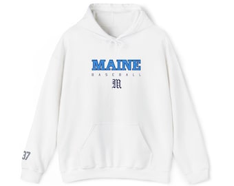 Sudadera con capucha de béisbol de Maine / Sudadera con el logotipo del estado en estilo vintage