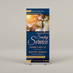 Custom Church Retractable Banner Stand INCLUDED with full color print | Adjustable banners| Pop up banner| Roll-up banner| Church Banner