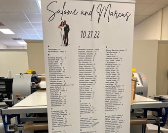 seating chart design Custom Seating Chart Retractable Banner Stand INCLUDED with full color print | Adjustable banners| Wedding Banner Stand | Seating Chart
