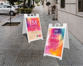 Letrero personalizado con marco en forma de A Signicade de 24 x 36 pulgadas, insertos a todo color, múltiples opciones disponibles, letrero tipo sándwich, impresiones de repuesto para marco en forma de A