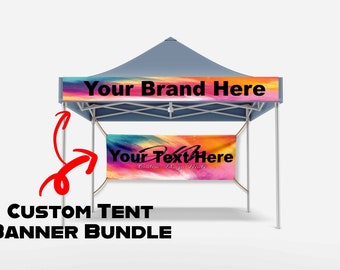 TWO Personalized Tent Banners | Tent Banner Bundle  | Custom Tent banner for Trade Show Your custom Logo and Business Name Banner