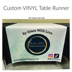 Outdoor Table Decor, Wipeable Vinyl, Perfect for Outdoor Show, Full Color Printing, Pop Up Shop, Table Runner, Baker Sign, Dog Bakery Sign