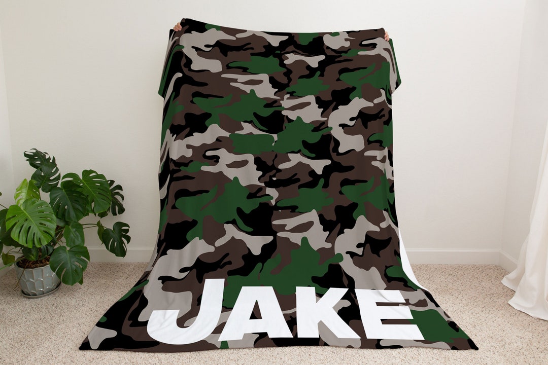 Camo Custom Name Blanket Baby Blanket Camo Baby Blanket Green Camouflage Blanket, Camouflage Etsy