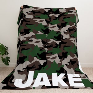 Camo aangepaste naamdeken - babydeken - camouflage babydeken - groen camouflagedeken, camouflage