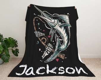 Manta de pesca - Manta de pescador - Manta de pescado - Manta de pesca para adultos y niños - Regalos de pescador para ella y él