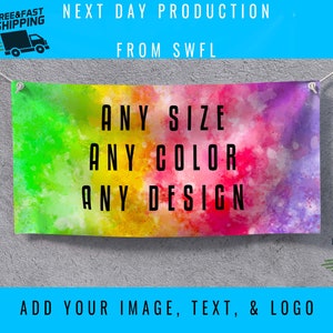 Banner de vinilo personalizado: banner personalizado, publicitario, para eventos: ¡imprima imágenes, logotipos, textos o cualquier cosa!