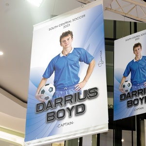 Soccer Banner, Personalized Team, and Individual - School Sports - School Soccer Team vinyl banner ready to hang