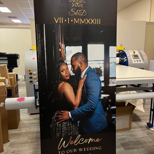 Custom Wedding Retractable Banner Stand INCLUDED with full color print | Adjustable banners| Wedding Banner Stand | Wedding Display