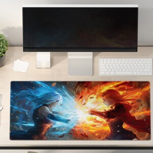 Tapis de souris de jeu - Tapis de bureau de jeu anime - Grand sous-sol - Tapis de souris de jeu extensible - Tapis de bureau esthétique - Cadeau pour les joueurs - Tapis de bureau