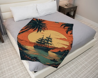 Piratenschiff-Decke, weiche Piratenschiff-Decke, Piraten-Themendecke, Fluch der Karibik, Piraten in der Karibik