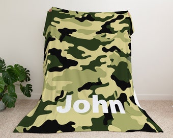 Green Camo Custom Name Blanket - Baby Blanket - Camo Baby Blanket - Green Camouflage Blanket,  Camouflage