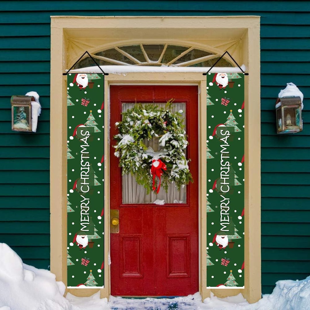 Green Outdoor Christmas Decor for the Front Door, Christmas Decor