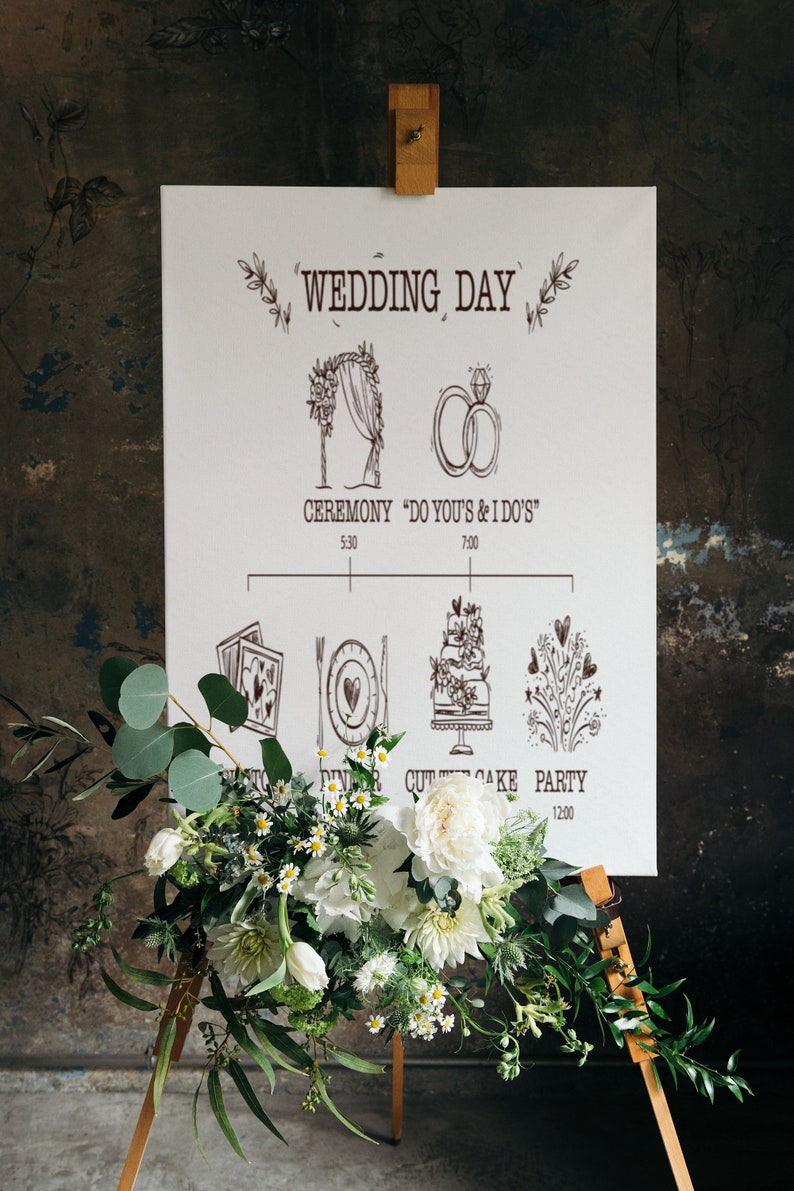 Custom Wedding Foam Board Signage, Wedding Timeline Board , Welcome to Wedding Sign , Wedding Decor, Wedding Sign, Birthday, Seating Chart image 4