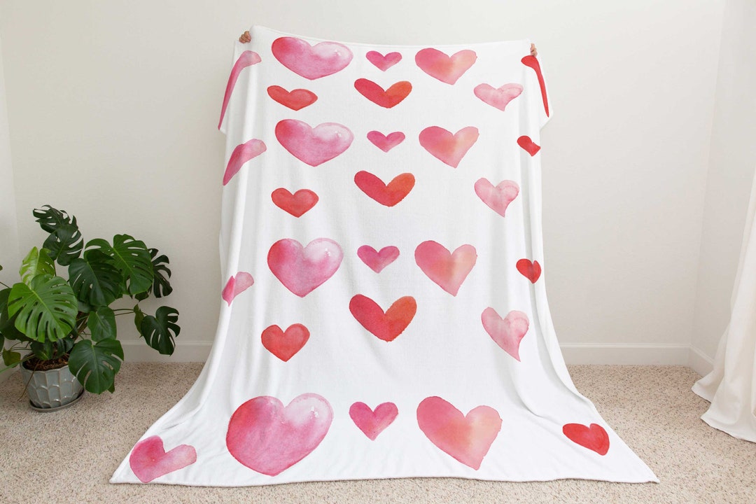 Heart Valentine's Blanket, Heart Valentine's Throw Blanket, Valentine's