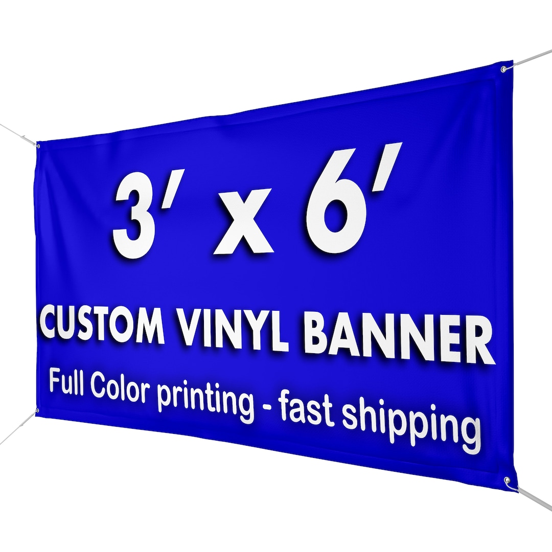 Custom Vinyl Banner X Ft 13 Oz Full Color Printing Etsy