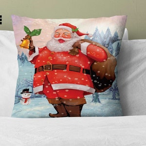 Santa Christmas Pillow Cover - Christmas Pillows  - Christmas Decorations - Home decor pillows - Christmas Gift - 16x16