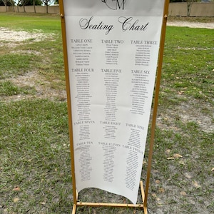 Printed Seating Chart,  INCLUDED Print AND Stand MULTISIZE , Seating Chart , Entrance Sign, Wedding Photo, Wedding Print, Welcome Sign