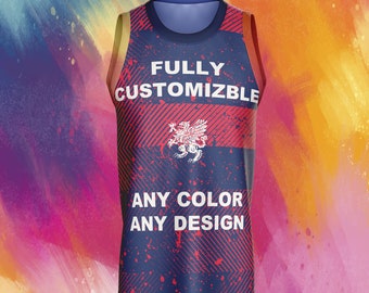 Custom Basketball Jersey, Personalized Basketball Jersey, Customized Jersey add a logo or custom text , add any background color