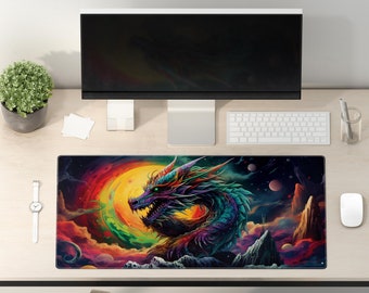 Tapis de souris de jeu - dragon - tapis de bureau de jeu - grand sous-vêtement de bureau - étendre le tapis de souris de jeu - tapis de bureau esthétique - cadeau pour les joueurs - tapis de bureau dragon