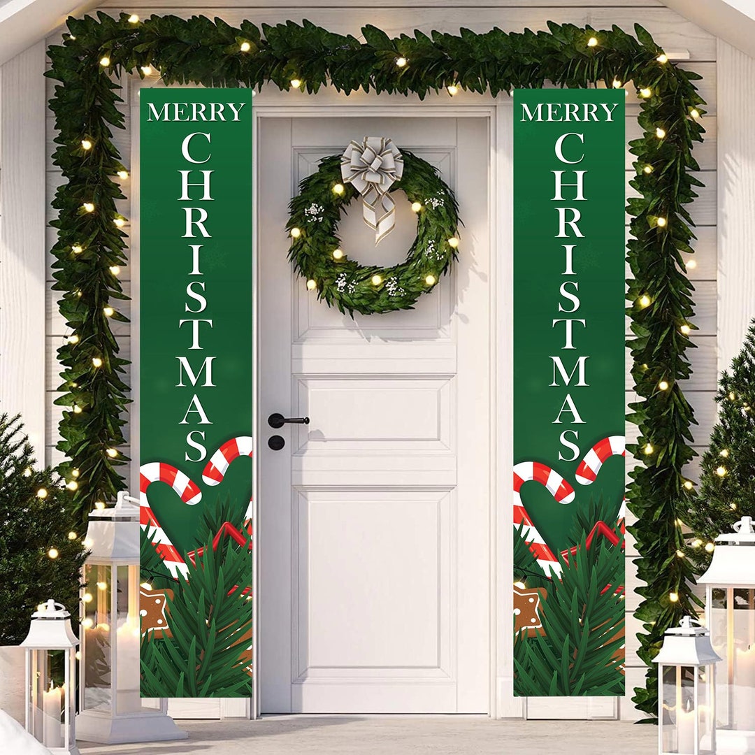 Outdoor Christmas Banner for Front Door, Christmas Decor, Front Porch