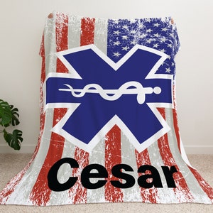 EMT Blanket, paramedic Throw Blanket, Emt gifts , Emt American Flag blanket , paramedic Blanket , paramedic Gift ideas