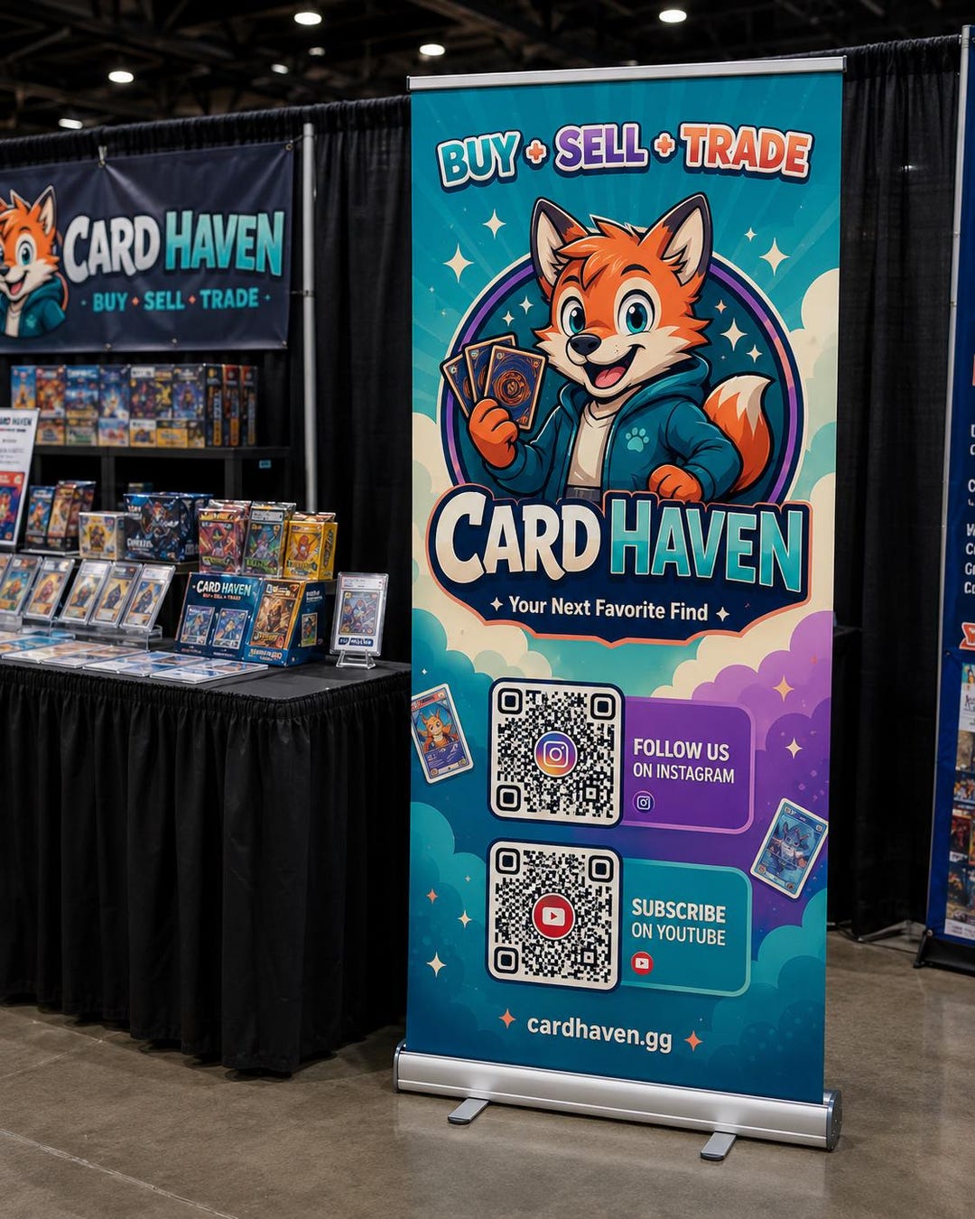 Custom Trading Card Banner Stand, TCG Vendor Booth Banner, Buy Sell ...