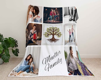 Custom Photo Blanket, Collage Photo blanket, Collage Blanket, Photo Blanket, Christmas Gift, Lover Gift, Custom Gift, Multiple sizes