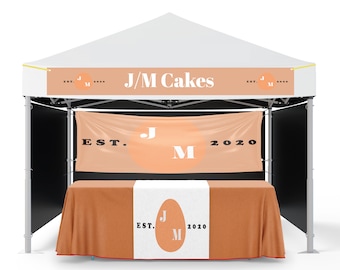 Tent Banner and Table Runner Bundle, Three Personalized Banners | Custom Tent banner for Craft Show Your custom Logo and Business Name